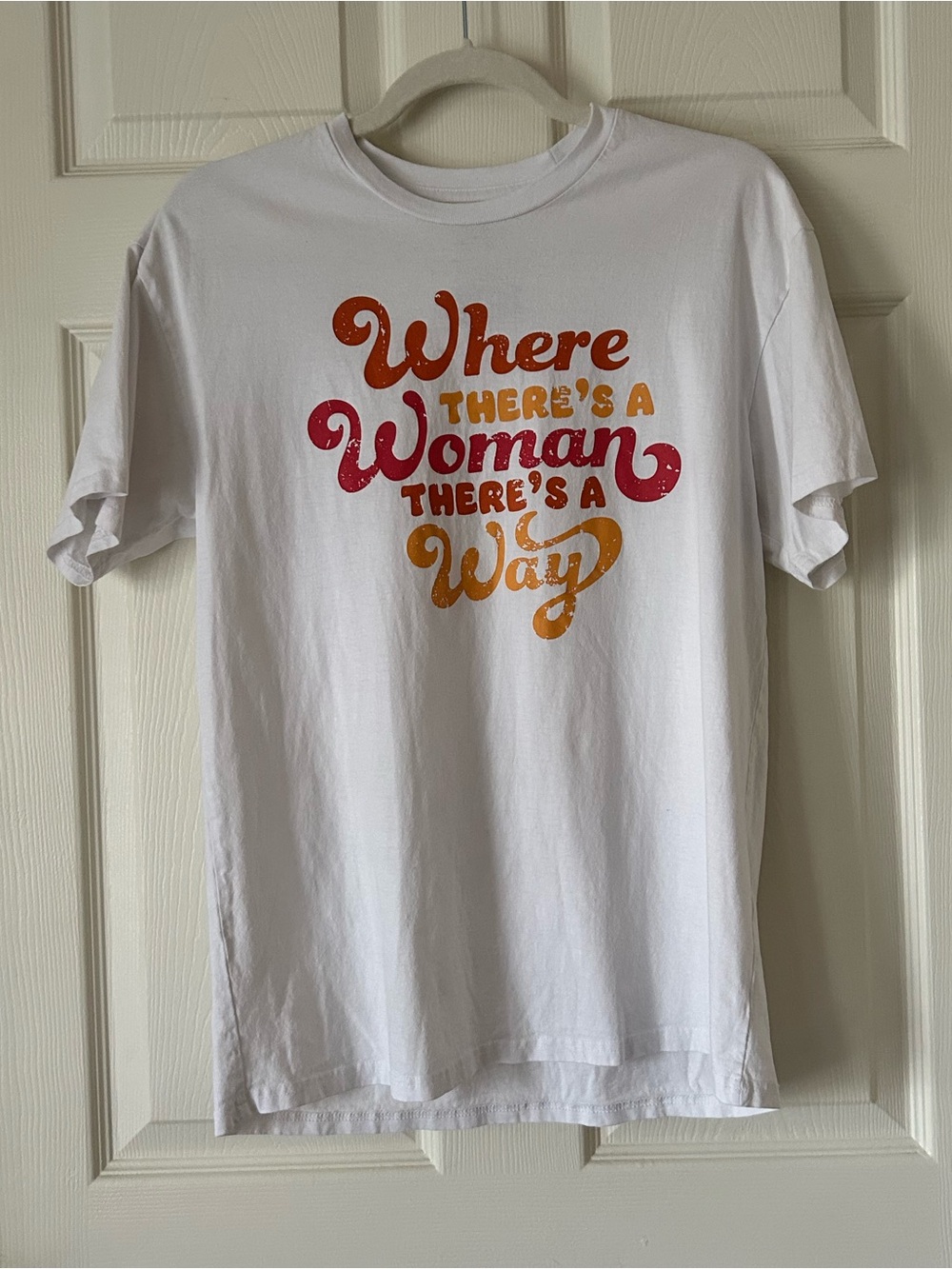 Where There's a Woman There's a Way Graphic Tee Retro Shirt - Size Medium
